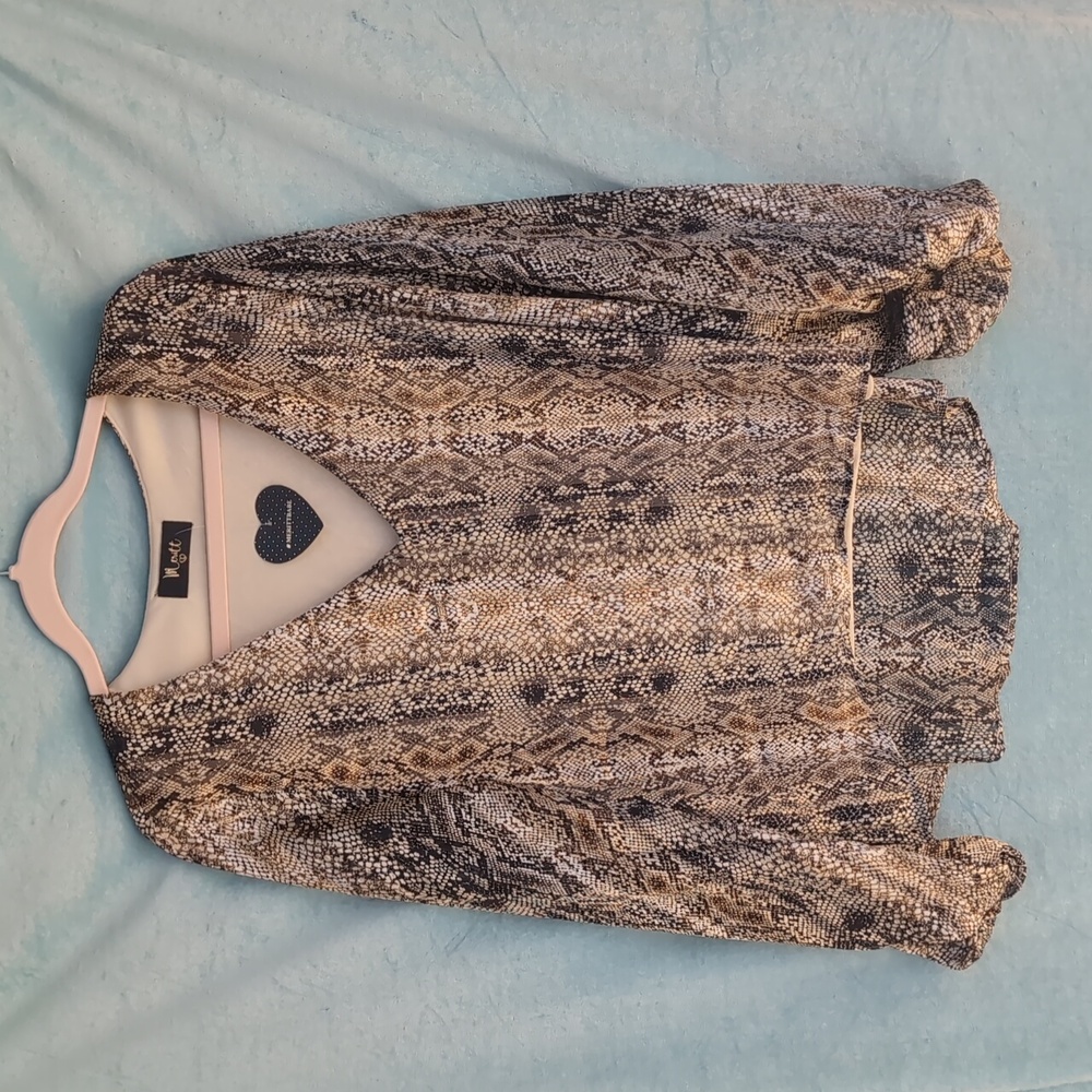 NWT Snake Print High Low Blouse